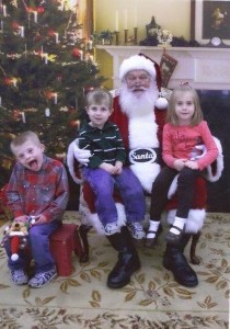 Kearns Family Smiles with Santa